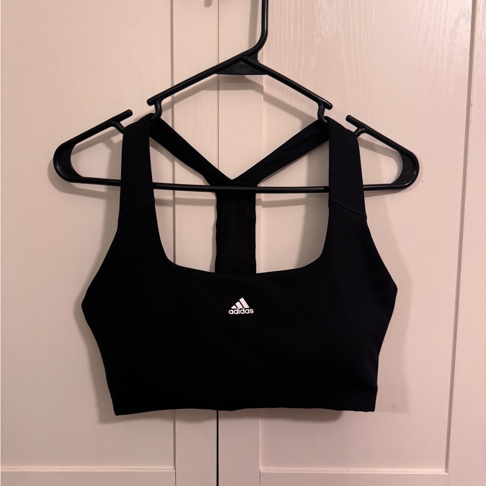 Adidas Women's Black Crossback Sports Bra - Picture 1 of 4